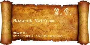 Mazurek Volfram névjegykártya